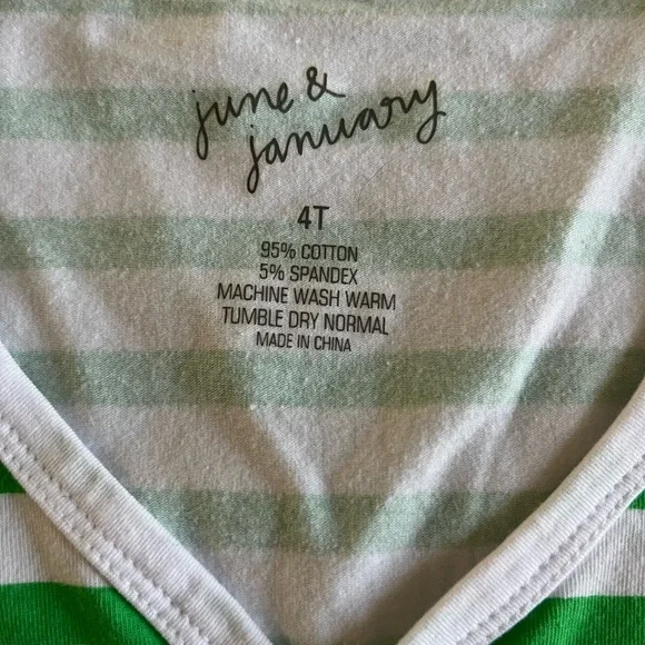 June & January Kelly Green Striped Cardigan 4T NWOT - Picture 3 of 3